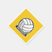 Volleyball auf Gelben Streifen Serviette (Ecke)