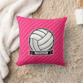 Volleyball auf Neon Pink Streifen Kissen (Decke)