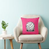 Volleyball auf Neon Pink Streifen Kissen (Stuhl )