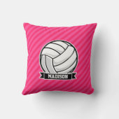 Volleyball auf Neon Pink Streifen Kissen (Rückseite)