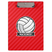 Volleyball auf roten Diagonalstreifen Klemmbrett (Vorderseite)