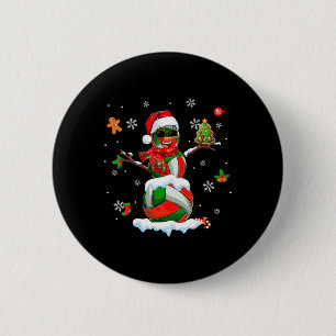 Volleyball Ausrüstung wie Snowman Sungles Xmas Pla Button