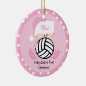 Volleyball-Baby-1. Weihnachten mit Namen Keramikornament (Rechts)