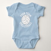 Volleyball Baby Team Name, Spielername und Nummer Baby Strampler (Vorderseite)