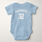 Volleyball Baby Team Name, Spielername und Nummer Baby Strampler (Rückseite)