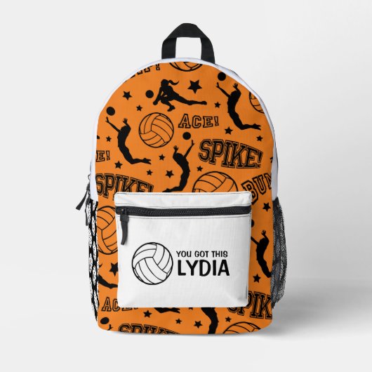 Volleyball-Backpack Bedruckter Rucksack (Vorderseite)