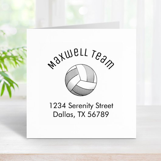 Volleyball-Ball-Arch-Adresse Gummistempel