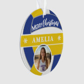 Volleyball Ball Benutzerdefinierter Name Frohe Wei Ornament (Vorderseite)