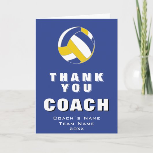 Volleyball Ball Danke, Coach Card Dankeskarte (Vorderseite)