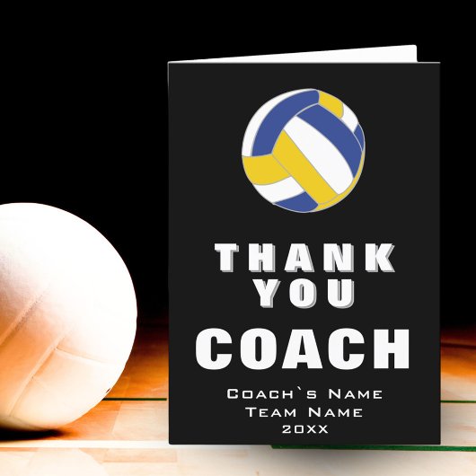 Volleyball Ball Danke, Coach Card Dankeskarte