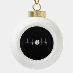 Volleyball Ball Heartbeat Keramik Kugel-Ornament