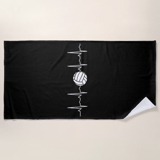 Volleyball Ball Heartbeat Strandtuch (Vorderseite)