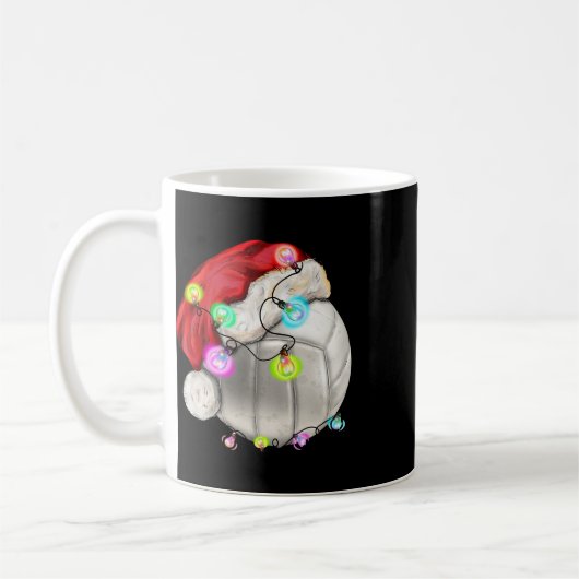 Volleyball Ball mit Weihnachtsmannmütze Weihnachts Kaffeetasse (Links)