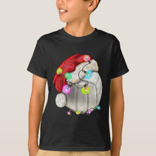 Volleyball Ball mit Weihnachtsmannmütze Weihnachts T-Shirt