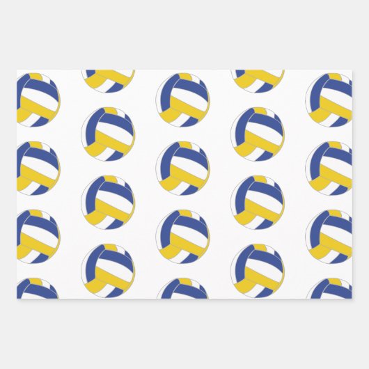 Volleyball Ball Pattern Kinder Geburtsname Geschenkpapier Set (Vorderseite 2)