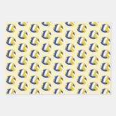 Volleyball Ball Pattern Kinder Geburtsname Wrappin Geschenkpapier Set (Vorderseite 3)