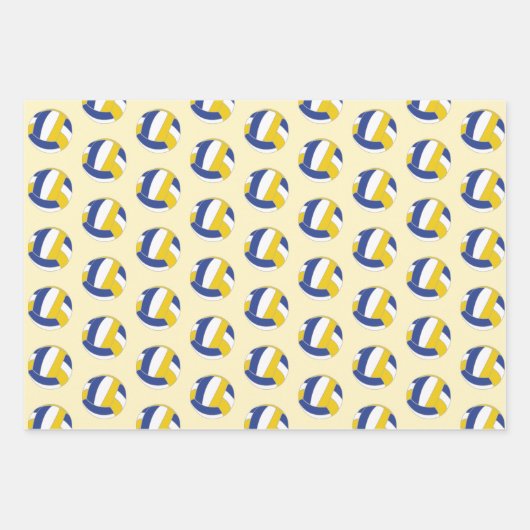 Volleyball Ball Pattern Kinder Geburtsname Wrappin Geschenkpapier Set (Vorderseite 3)