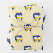 Volleyball Ball Pattern Kinder Geburtsname Wrappin Geschenkpapier Set (Beispiel)