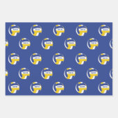 Volleyball Ball Pattern Kinder Geburtsname Wrappin Geschenkpapier Set (Vorderseite)