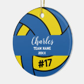 Volleyball Ball Player | Individuelle Name-Nummer  Keramik Ornament (Links)