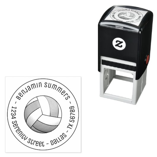 Volleyball-Ball-Round-Address Permastempel (Beispiel)