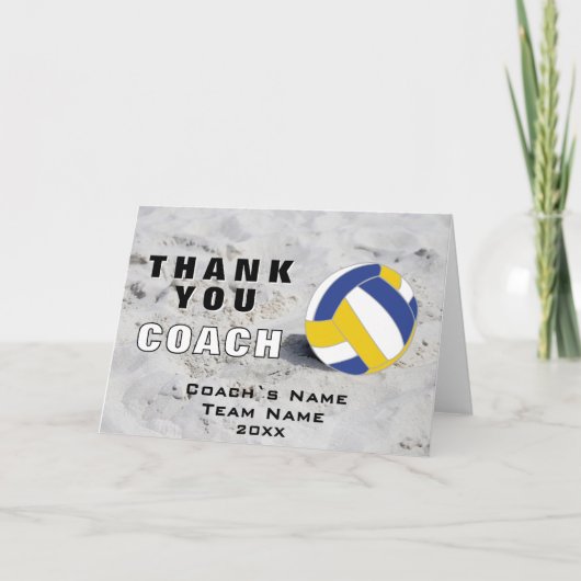 Volleyball Ball Sand Vielen Dank Coach Card Dankeskarte (Vorderseite)