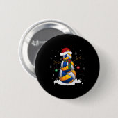 Volleyball Ball Snowman Weihnachtsmannmütze Weihna Button (Vorne & Hinten)
