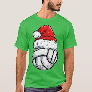 Volleyball Ball Weihnachtsmädchen Xmas Hat Spo T-Shirt
