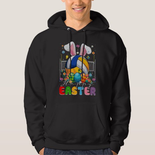 Volleyball Ball With Bunny Ears Easter Day Boys Ki Hoodie (Vorderseite)