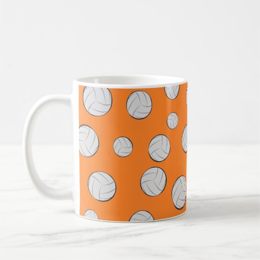 Volleyball Balls Nahtloses Muster Kaffeetasse (Links)