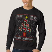 Volleyball Balls Tree Frohe Weihnachten Ugly Sweat Sweatshirt (Vorderseite)