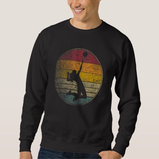 Volleyball Beach College High School Vintage Retro Sweatshirt (Vorderseite)
