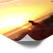 Volleyball Beach Sunset Poster (Ecke)