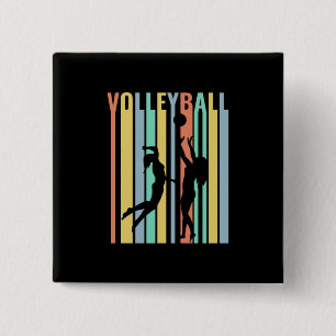 Volleyball Beachvolleyball Retro Button