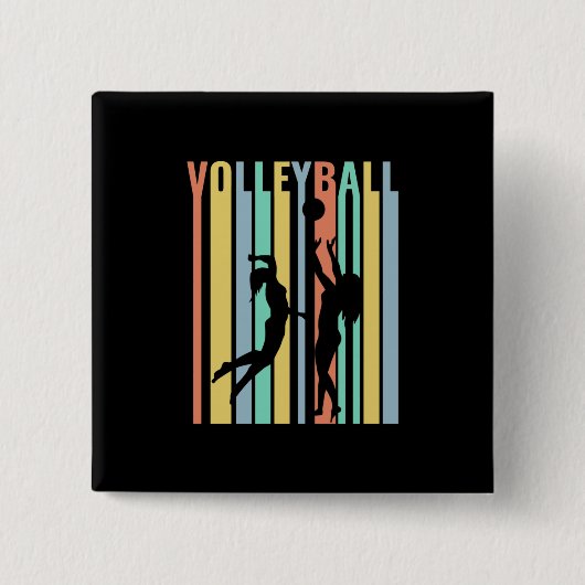 Volleyball Beachvolleyball Retro Button (Vorderseite)