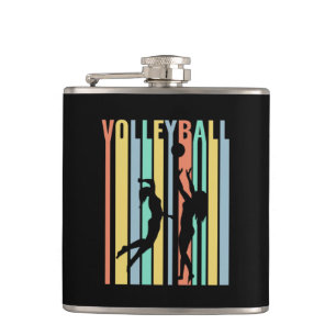 Volleyball Beachvolleyball Retro Flachmann