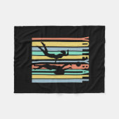 Volleyball Beachvolleyball Retro Fleecedecke (Vorderseite (Horizontal))