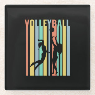 Volleyball Beachvolleyball Retro Glasuntersetzer