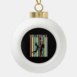 Volleyball Beachvolleyball Retro Keramik Kugel-Ornament