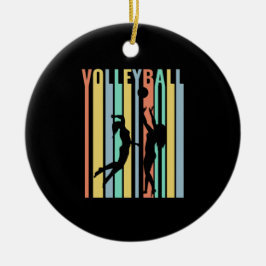 Volleyball Beachvolleyball Retro Keramik Ornament