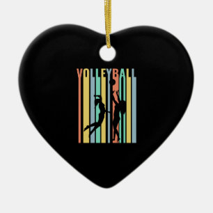 Volleyball  Beachvolleyball Retro Keramik Ornament