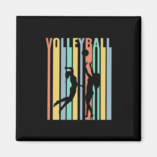 Volleyball Beachvolleyball Retro Magnet (Vorne)