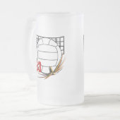 Volleyball-Bier-Tasse Mattglas Bierglas (Vorderseite Links)