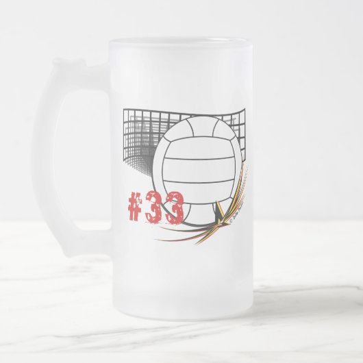 Volleyball-Bier-Tasse Mattglas Bierglas (Links)
