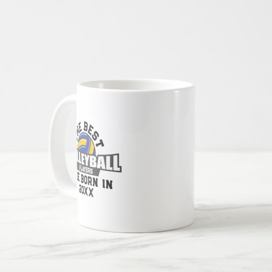 Volleyball Birth Year Name Number Kaffeetasse (Vorderseite Links)