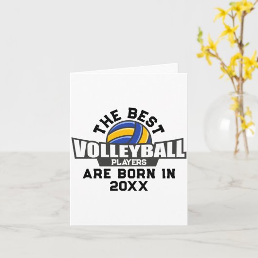 Volleyball Birth Year Name Number Karte (Gelbe Blume)