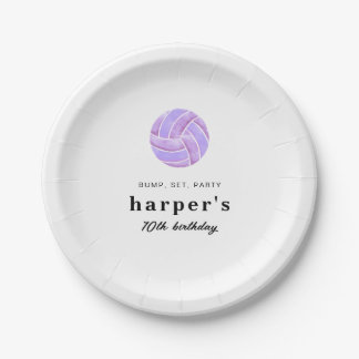 Volleyball Birthday Paper Plate Pappteller