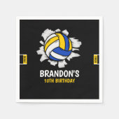 Volleyball Birthday Party | Blue & Yellow  Serviette (Vorderseite)