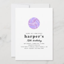 Volleyball Birthday Party Invitation 