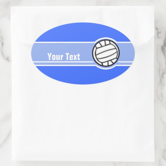 Volleyball; blau ovaler aufkleber (Tasche)